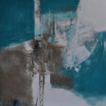 Gouache mit Bergkristall, Schlamm, Pastellkreide, Kohle auf Leinwand  70x70    Preis:  320 €