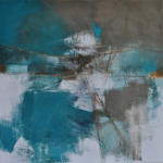 Gouache mit Bergkristall, Schlamm, Pastellkreide, Kohle auf Leinwand  70x70    Preis:  290 €