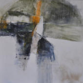 Gouache mit Marmormehl, Granitsand, Pastellkreide, Kohle und Glanzruß auf Leinwand  70x70    Preis: 320€