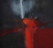 Gouache, Granitsand, Pyrit auf Leinwand  100 x 110          Verkauft