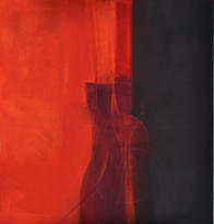 Gouache mit Sandelholz, Neueisenpulver, Pastellkreide  und Kohle auf Leinwand  85x90   Verkauft