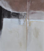 Gouache, Sandelholz, Granitsand, Lavaerde, Blattsilber, Kohle, Perlmutt auf Leinwand  60 x 90          Verkauft