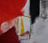 Gouache, Dolomit, Kohle, Granatmehl auf Leinwand  100 x 90   Verkauft