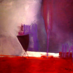 Gouache, Bergkristall, Pastellkreide auf Leinwand  90 x 90   Verkauft