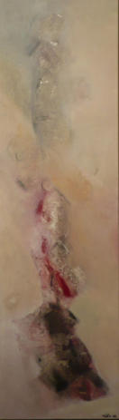 Gouache, Silberblättchen auf Leinwand  40 x 130   Verkauft