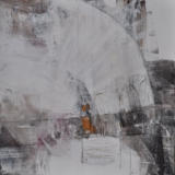 Gouache mit Granit, Kohle, Bister, Patina braun und Pastellkreide auf Leinwand  50x50   verkauft