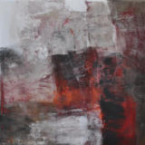 Gouache mit Granitsand, Schlamm, Bister  und Pastellkreide auf Leinwand  50x50    verkauft