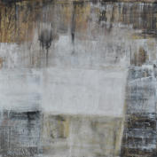 Gouache mit Granitsand, Sepiatinte und Ölpastell auf Leinwand  60x60    verkauft