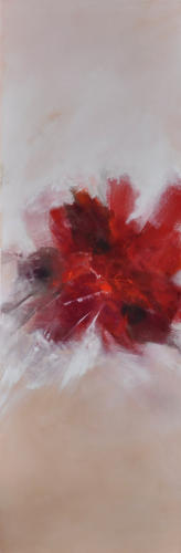 Gouache mit Granitsand, Marmormehl, Bister und Pastellkreide auf Leinwand  40x120    Preis:   260 €