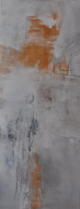 Gouache mit Granitsand, Lavaerde und Kohle auf Leinwand  40x100    verkauft