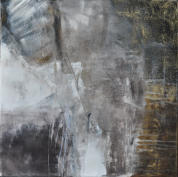 Gouache mit Granitsand, Marmormehl, Kohle, Ölkreide und Bister auf Leinwand  50x50   verkauft