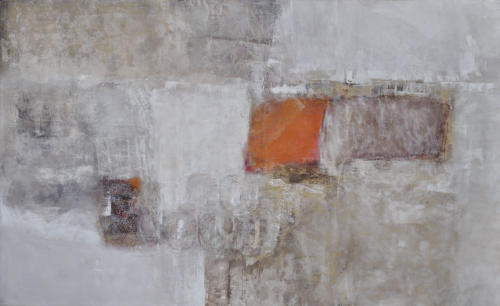 Gouache mit Granitsand, Sepiatinte, Kreide von Sarti, Ölkreide und Pastellkreide auf Leinwand  130x80    Preis:   690 €