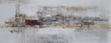 Gouache mit Granitsand, Bister, Kreide von Sarti, Ölkreide und Pastellkreide auf Leinwand  100x40    Preis:   220 €